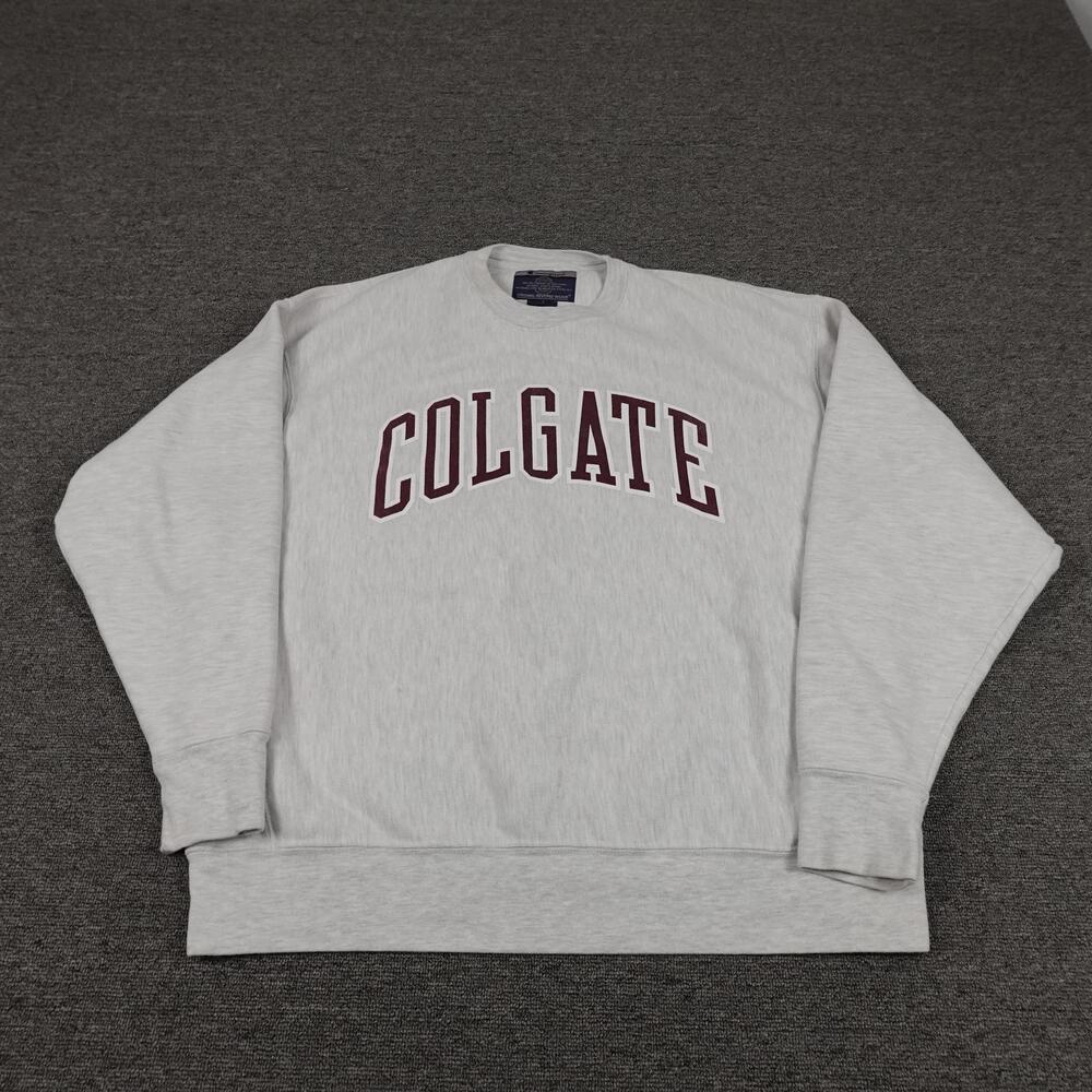 Vintage Colgate Raiders Sweatshirt Mens Large Gray NCAA Champion Reverse Weave
